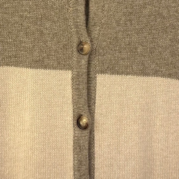 Derek Lam Cashmere Color-Block Button-Up Cardigan Sweater (Beige/Taupe) - Picture 10 of 15